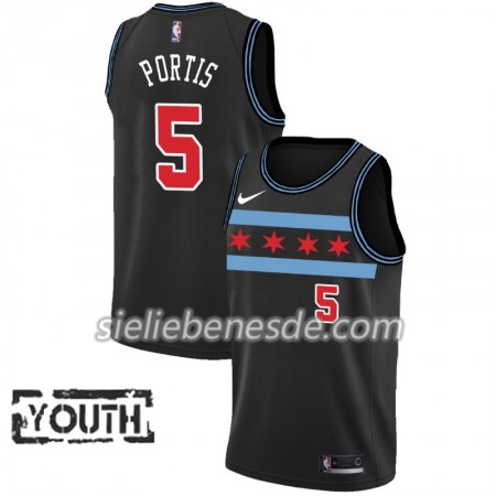 Kinder NBA Chicago Bulls Trikot Bobby Portis 5 2018-19 Nike City Edition Schwarz Swingman